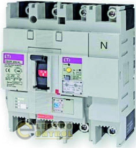 Автоматический выключатель ETI EB2R-M 250/4L 160A 25kA с блоком УЗО 4P