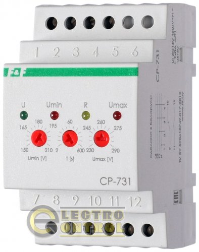 Реле напруги F&F трифазне 2А CP-731