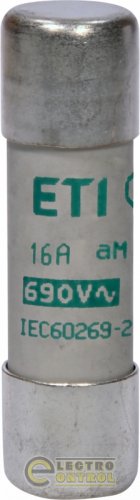 Запобіжник ETI CH14x51 aM 16A 690V 2652030