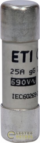 Запобіжник ETI CH14x51 gG 25A 690V 2651032