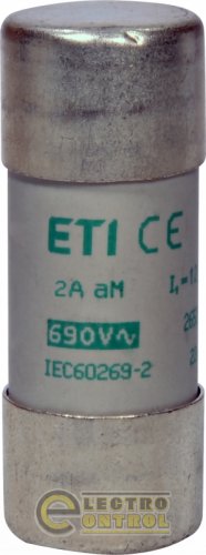 Запобіжник ETI CH22x58 aM 2A 690V 2652038