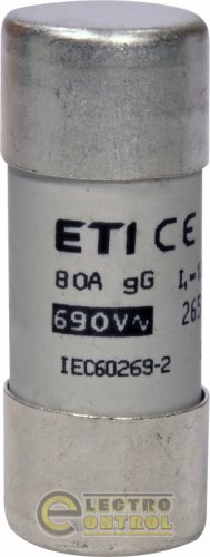 Запобіжник ETI CH22x58 gG 80A 690V 2651049