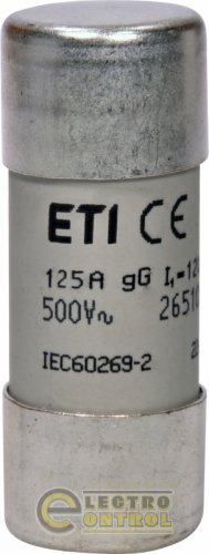 Запобіжник ETI CH22x58 gG 125A 500V 2651051