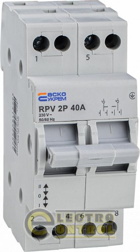 Ручний перемикач вводу АСКО І-0-ІІ RPV 2P 40A A0010220005