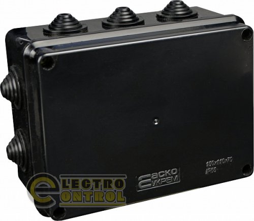 Распределительная коробка АСКО серии UAtmo Jet Black 150х110х70 (10шт)