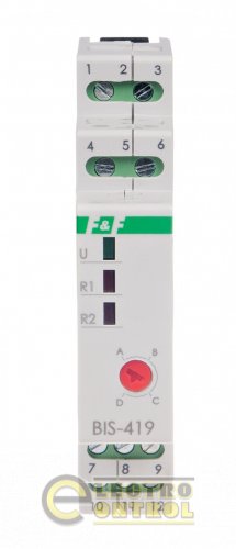 Импульсное бистабильное реле F&F BIS-419-LED 4 функции 230В