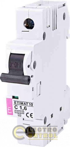 Автоматический выключатель ETI ETIMAT 10 1p C 1,6А AC 2131707