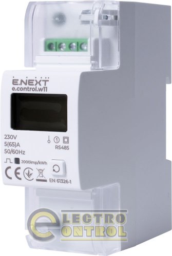 Счетчик однофазный e.control.w11 5(65)А электронный класс 1.0 некоммерческий RS485 i0310042