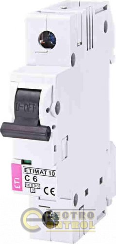 Автоматичний вимикач ETI ETIMAT 10 1p C 6А AC 2131712