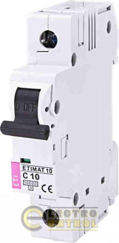 Автоматический выключатель ETI ETIMAT 10 1p C 10А AC 2131714