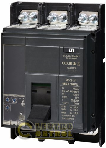 Автоматичний вимикач ETI NBS-E 1600/3L 1600A 36kA 0.4-1In/1.5-10Ir 3P 4673163