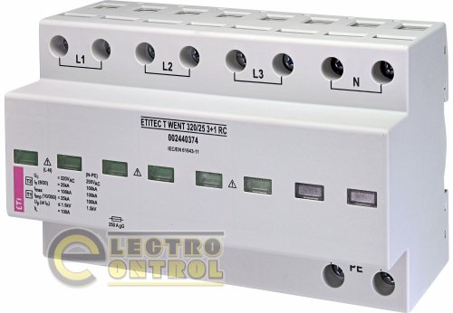 Ограничитель перенапряжения ETI ETITEC T WENT  320/25 3+1 8p TT RC 2440374