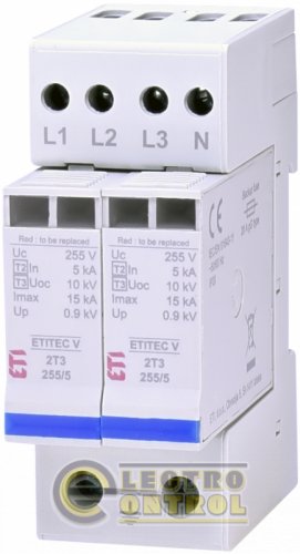 Ограничитель перенапряжения ETI ETITEC V 2T3 255/5 4+0 2442971