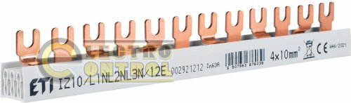 Шина питания ETI IZ10/L1NL2NL3N/12E 2921212 10мм2 3P+N 0.22м Fork 12mod