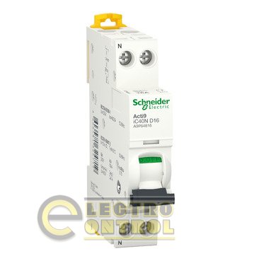 Автоматичний вимикач Schneider-Electric A9P64616 Acti9 iC40N 1P+N 16А D 6кA