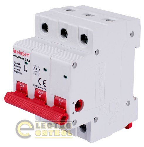 Выключатель нагрузки Enext s082008 на DIN-рейку e.is.stand.3.63 3р 63А
