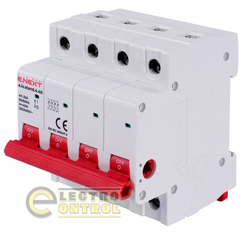 Выключатель нагрузки Enext s082010 на DIN-рейку e.is.stand.4.40 4р 40А