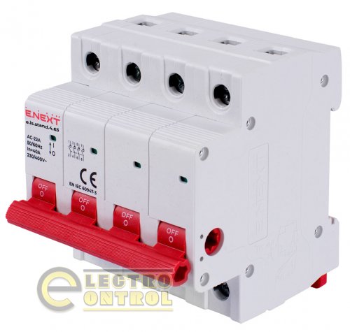 Вимикач навантаження Enext s082011 на DIN-рейку e.is.stand.4.63 4р 63А