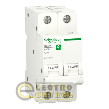 Автоматический выключатель Schneider-Electric R9F12210 Resi9 6kA 2P 10A C Автоматический выключатель Schneider-Electric R9F12210 Resi9 6kA 2P 10A C