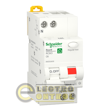 Дифференциальный автоматический выключатель Schneider-Electric R9D55606 Resi9 6kA 1P+N 6A C 30mA А