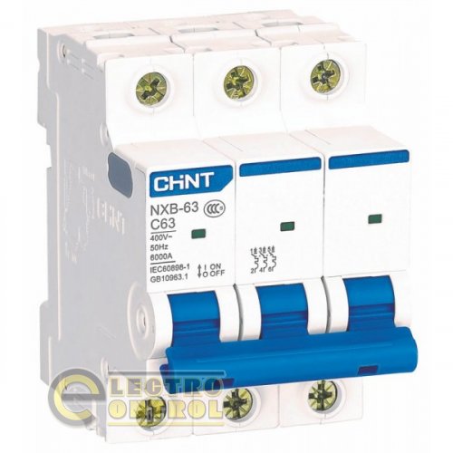 Автоматический выключатель CHINT 814182 NXB-63 3P D10 6kA