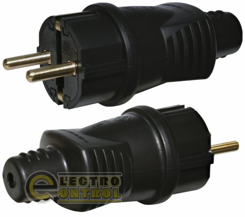 Вилка ETI 4481002 пряма PKB-ST 2Р+РЕ каучук IP44 чорна