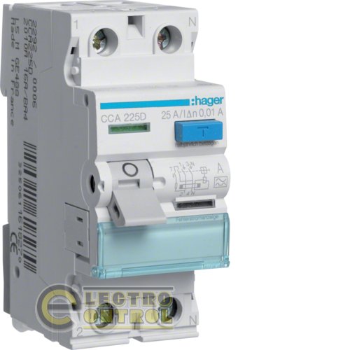 Устройство защитного отключения (УЗО) Hager CCA225D 2P 6kA 25A 10mA A