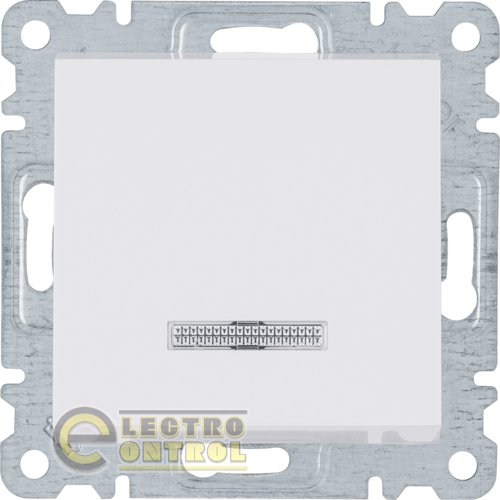 Вимикач Hager Lumina WL0410 з підсвічуванням 1-тактовий білий 10АХ/230В