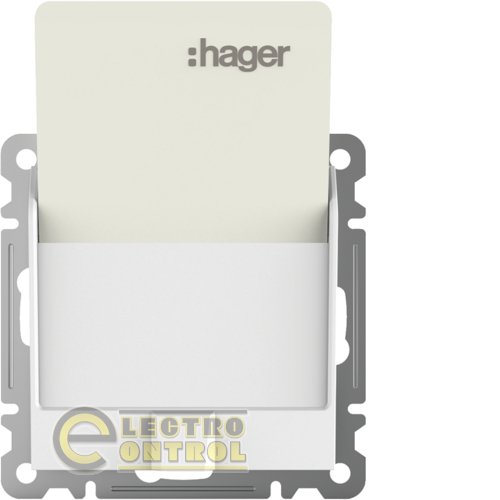 Выключатель Hager Lumina WL0510 для гостиничных карточек белый