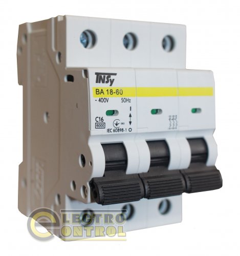 Автоматический выключатель TNSy ВА18-60 TNSy5504747 3Р 16А 6кА C
