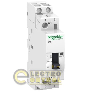 Модульний контактор iCT Schneider-Electric A9C23712 16A 2NO 230/240В з ручним керуванням