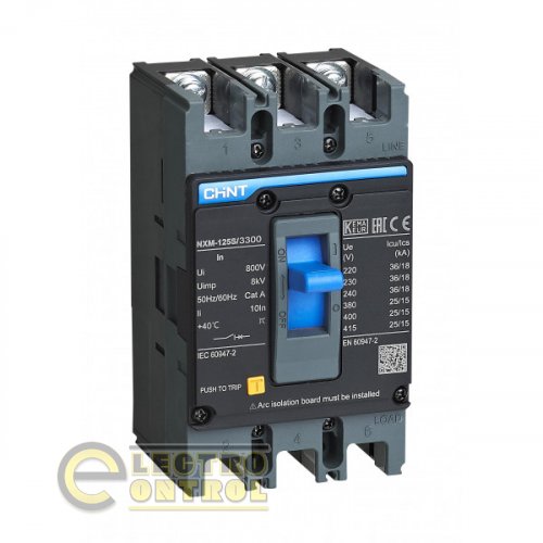 Автоматический выключатель CHINT 131363 NXM-125S/3Р 125A 25кА Автоматический выключатель CHINT 131363 NXM-125S/3Р 125A 25кА