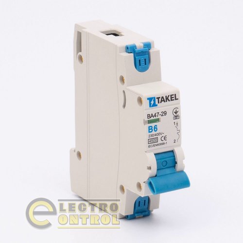 Автоматичний вимикач Takel 506008 ВА47-29 В 1Р 4.5кА 6А