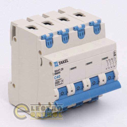 Автоматический выключатель Takel 506173 ВА47-29 С 4Р 4.5кА 40А