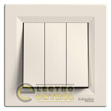 Выключатель Schneider Electric EPH2100123 Asfora трёхклавишный кремовый Выключатель Schneider Electric EPH2100123 Asfora трёхклавишный кремовый
