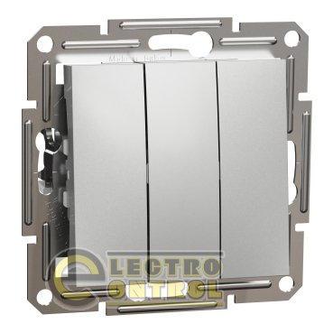 Выключатель Schneider Electric EPH2100161 Asfora трёхклавишный алюминий