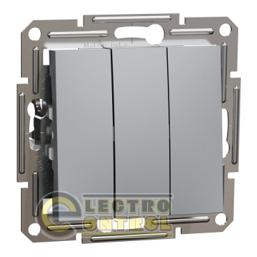 Выключатель Schneider Electric EPH2100162 Asfora трёхклавишный сталь
