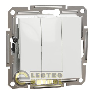 Выключатель Schneider Electric EPH2170121 Asfora трёхклавишный белый без рамки