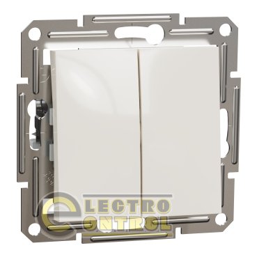 Выключатель Schneider Electric EPH0370123 Asfora двухклавишный кремовый без рамки