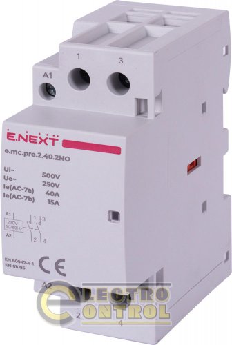 Модульний контактор Enext p005203 e.mc.pro.2.40.2NO 2р 40А 2NO 220В