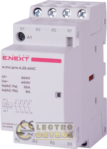 Модульний контактор Enext p005224 e.mc.pro.4.25.4NC 4р 25А 4NC 220В