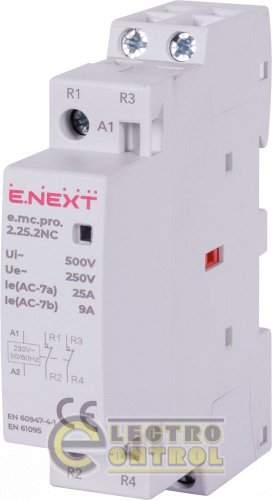 Модульний контактор Enext p005225 e.mc.pro.2.25.2NC 2р 25А 2NC 220В