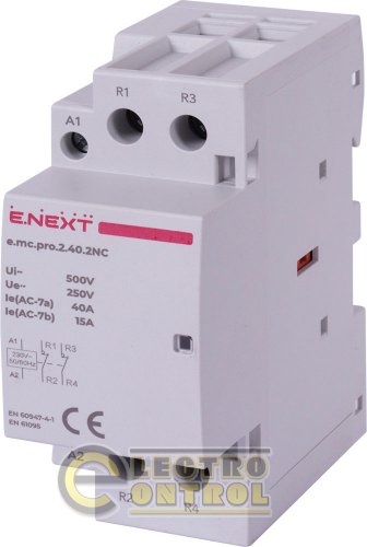 Модульний контактор Enext p005227 e.mc.pro.2.40.2NC 2р 40А 2NC 220В