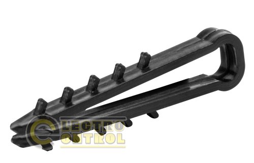 Дюбель - ялинка Enext m0080038 6mm для плоского проводу e.metiz.dowel.flat.fir.black.6 чорний 100 шт.