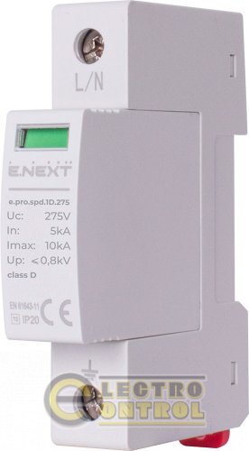 Устройство для защиты от импульсных перенапряжений Enext p076009 e.pro.spd.1D.275 1P класс D