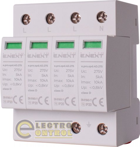 Устройство для защиты от импульсных перенапряжений Enext p076012 e.pro.spd.4D.275 4P класс D