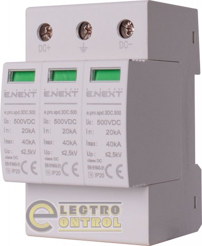 Устройство для защиты от импульсных перенапряжений Enext p076021 e.pro.spd.3DC.500 3P DC