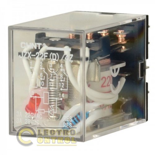 Реле проміжне CHINT 285445 JZX-22F(D)/2Z з індикатором AC220V
