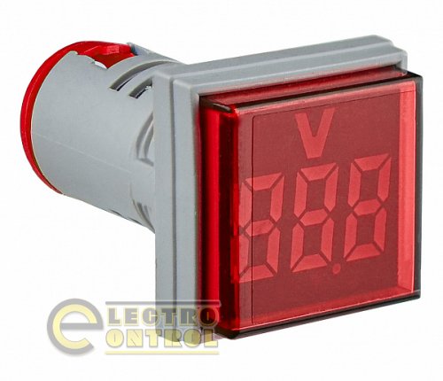 Светосигнальная арматура АСКО A0190010138 с индикатором напряжения (АС) серии U-ADM-V ᴓ22мм квадратная красная