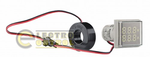 Светосигнальная арматура АСКО A0190010202 с индикатором напряжения (АС) и тока серии U-ADM-VA ᴓ22мм квадратная белая Светосигнальная арматура АСКО A0190010202 с индикатором напряжения (АС) и тока серии U-ADM-VA ᴓ22мм квадратная белая